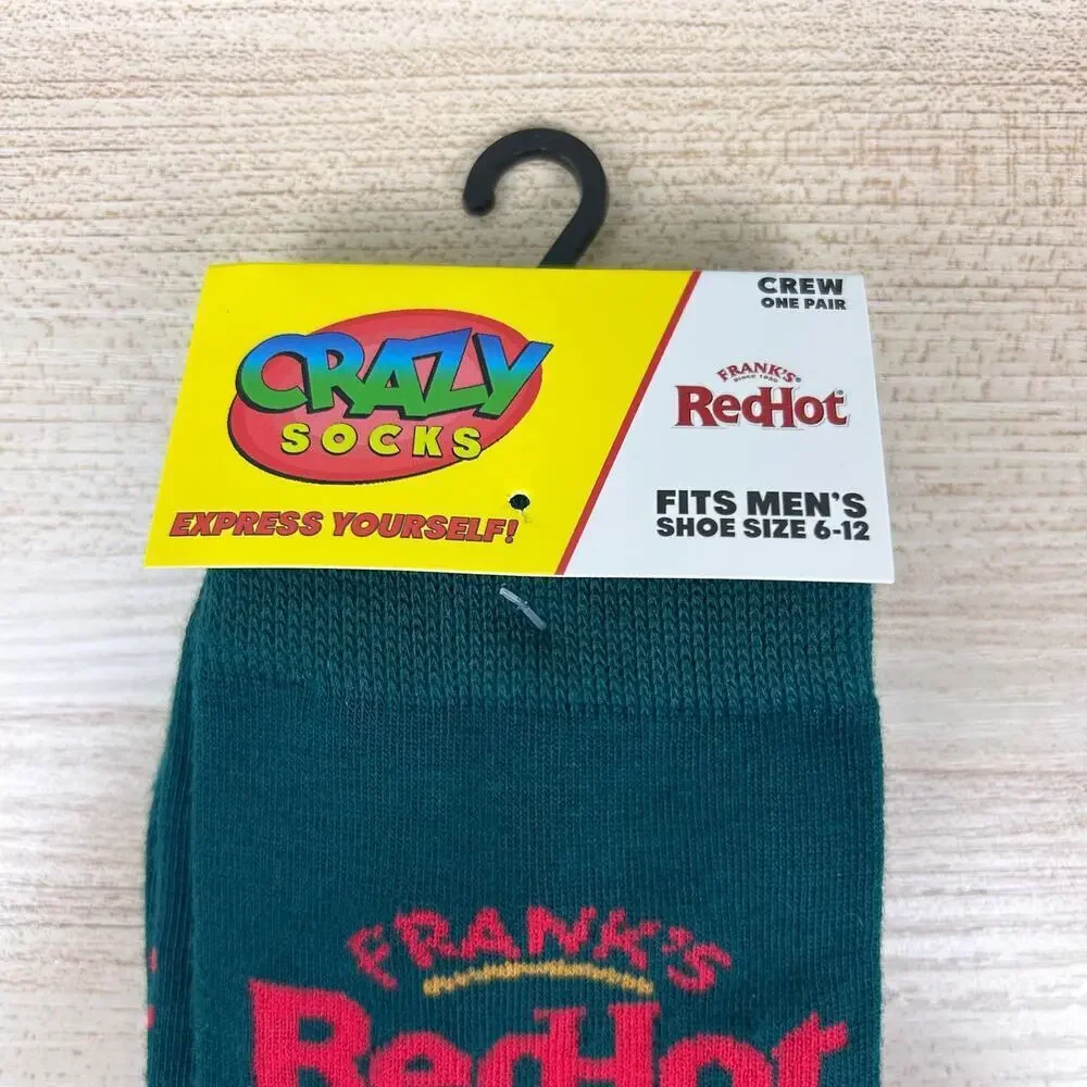 Frank's Red Hot Socks Crazy Socks Hot Sauce Crew Men's OS Funny Novelty Gift